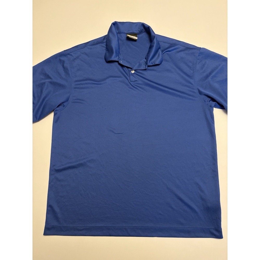 Nike Golf Dri Fit Blue Polo Shirt Mens L Athletic Performance Golf Casual Shirt
